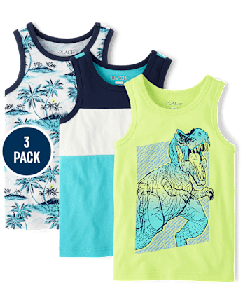 Boys Dino Tank Top 3-Pack