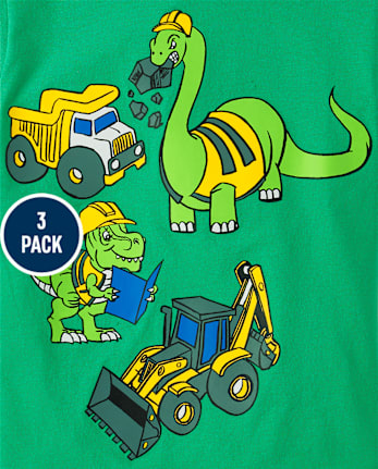 Baby And Toddler Boys Dino Graphic Tee 3-Pack