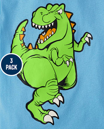 Baby And Toddler Boys Dino Graphic Tee 3-Pack
