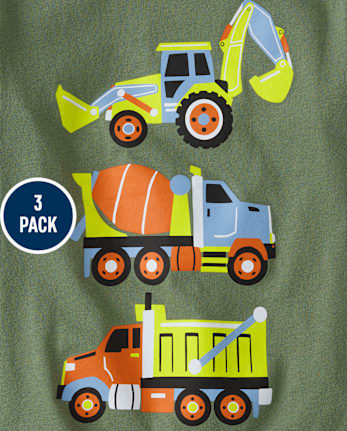 Baby And Toddler Boys Vehicle Graphic Tee 3-Pack