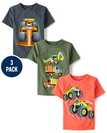 Baby And Toddler Boys Vehicle Graphic Tee 3-Pack