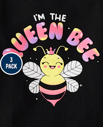 Lot de 3 t-shirts graphiques impertinents pour bébés et petites filles
