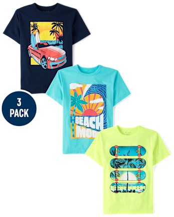 Boys Summer Graphic Tee 3-Pack