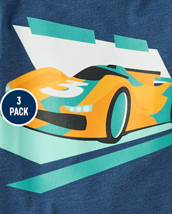 Lot de 3 t-shirts graphiques pour bébés et tout-petits garçons