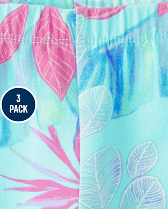 Lot de 3 shorts de vélo imprimés pour petites filles