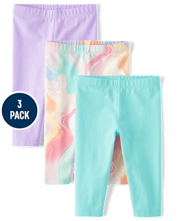 Toddler Girls Marble Capri Leggings 3-Pack