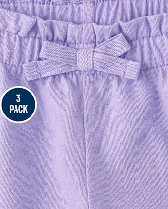 Toddler Girls Butterfly Paperbag Waist Shorts 3-Pack