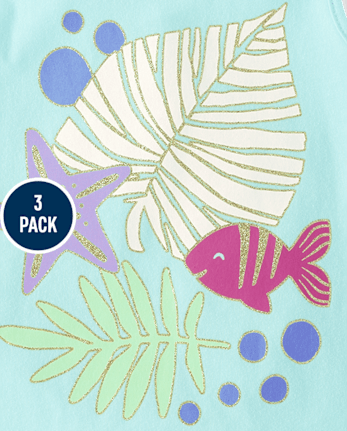 Toddler Girls Tropical Tank Top 3-Pack