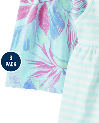Toddler Girls Tropical Tank Top 3-Pack