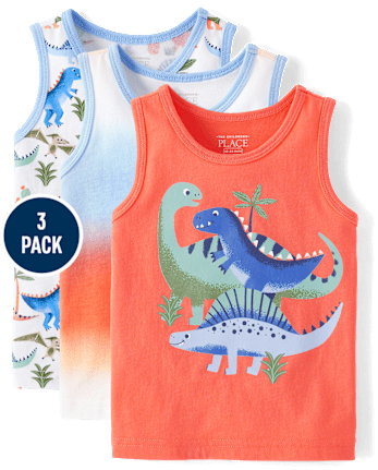 Baby And Toddler Boys Print Tank Top 3-Pack
