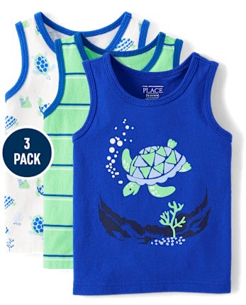 Baby And Toddler Boys Print Tank Top 3-Pack