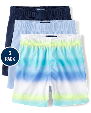 Baby And Toddler Boys Print Performance Basketball Shorts 3-Pack