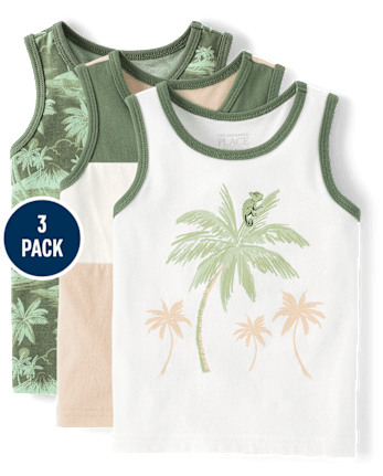 Baby And Toddler Boys Chameleon Tank Top 3-Pack