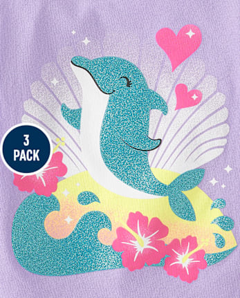 Lot de 3 t-shirts graphiques d'été pour bébés et tout-petits