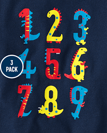 Baby And Toddler Boys Educational Graphic Tee 3-Pack