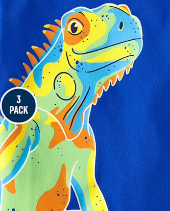Lot de 3 t-shirts à imprimé animal pour bébé et tout-petit garçon