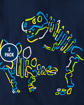 Baby And Toddler Boys Dino Graphic Tee 3-Pack
