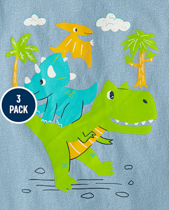 Baby And Toddler Boys Dino Graphic Tee 3-Pack