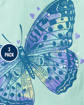 Lot de 3 t-shirts à imprimé animal pour bébés et petites filles
