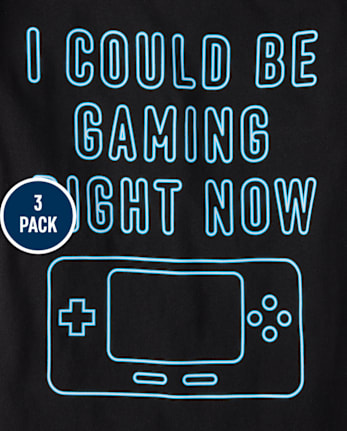 Lot de 3 t-shirts graphiques Gamer pour garçon