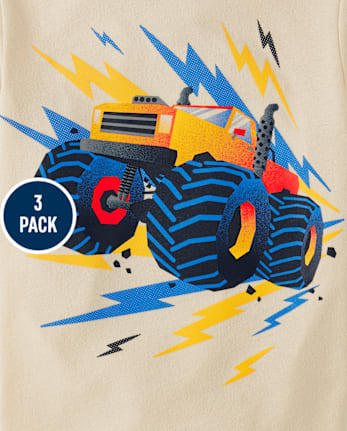 Baby And Toddler Boys Vehicle Graphic Tee 3-Pack