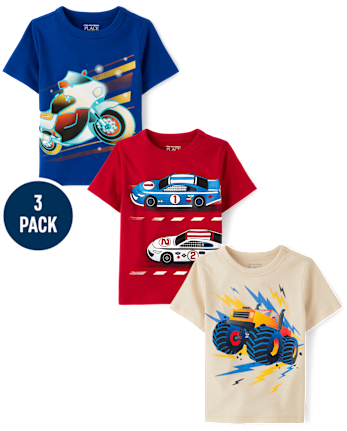 Baby And Toddler Boys Vehicle Graphic Tee 3-Pack