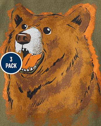 Baby And Toddler Boys Animal Graphic Tee 3-Pack