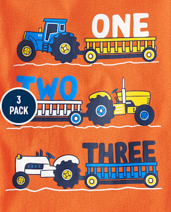 Lot de 3 t-shirts graphiques pour bébés et tout-petits garçons