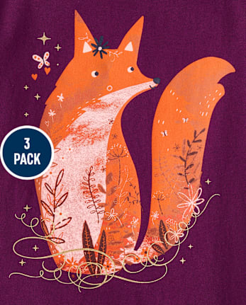 Lot de 3 t-shirts à imprimé animal pour fille