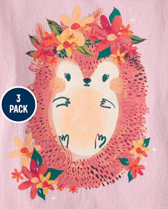 Lot de 3 t-shirts à imprimé animal pour fille