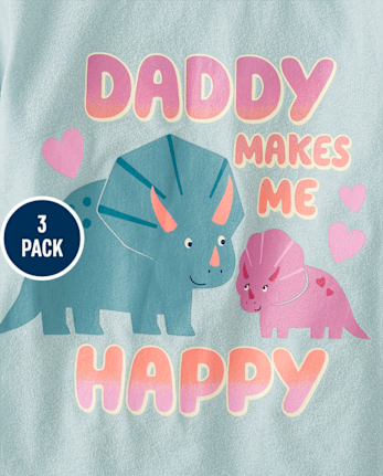 Baby And Toddler Girls Dino Graphic Tee 3-Pack