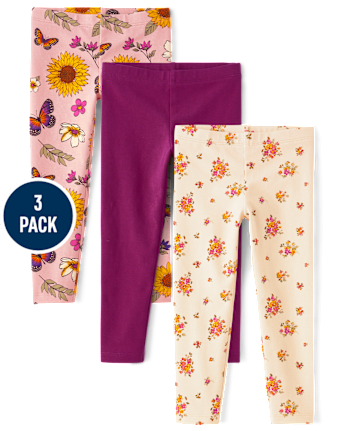 Toddler Girls Floral Leggings 3-Pack