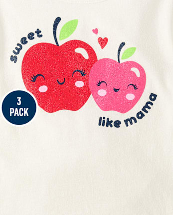 Toddler Girls Apple Top 3-Pack