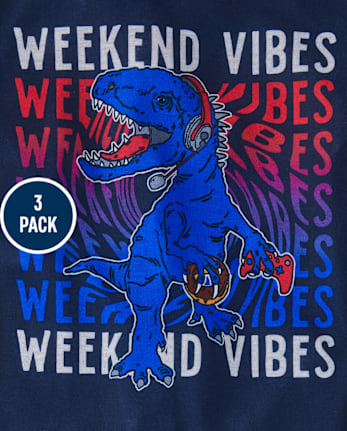 Boys Dino Weekend Vibes 3-Piece Pajama Set