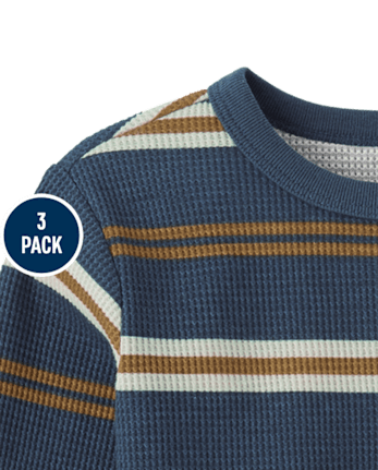 Lot de 3 hauts thermiques colorblock pour bébés et tout-petits garçons