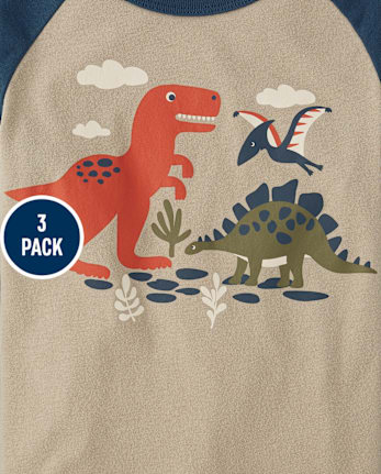 Baby And Toddler Boys Dino Top 3-Pack