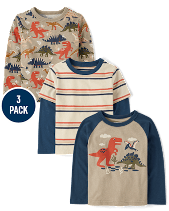 Baby And Toddler Boys Dino Top 3-Pack