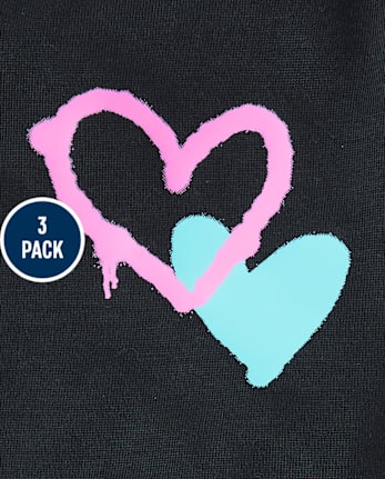 Girls Heart 3-Piece Pajama Set