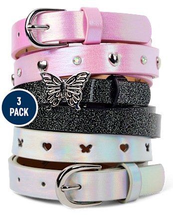 Girls Butterfly Belt 3-Pack