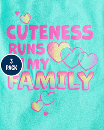 Lot de 3 t-shirts graphiques pour bébés et petites filles