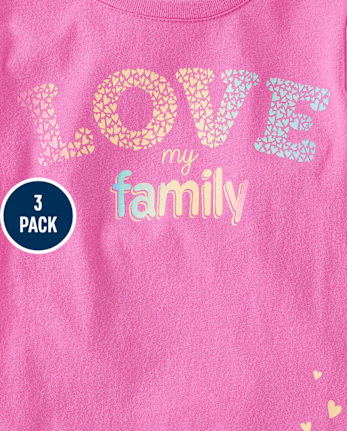 Lot de 3 t-shirts graphiques pour bébés et petites filles