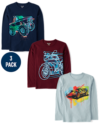 Boys Vehicles Graphic Tee 3-Pack