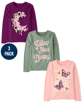 Girls Dreamer Graphic Tee 3-Pack