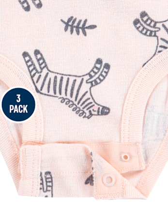 Baby Girls Huggiesâ¢ Zebra Bodysuit 3-Pack