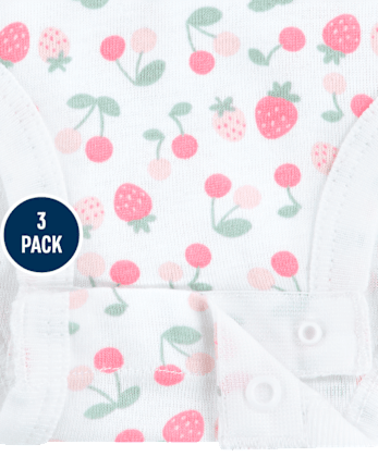 Baby Girls Huggiesâ¢ Strawberry Bodysuit 3-Pack