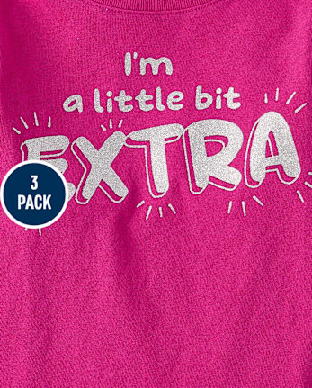 Baby And Toddler Girls Sassy Graphic Tee 3-Pack