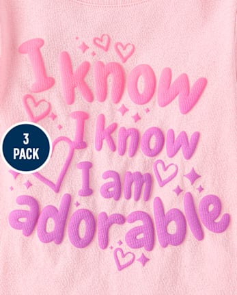 Baby And Toddler Girls Sassy Graphic Tee 3-Pack