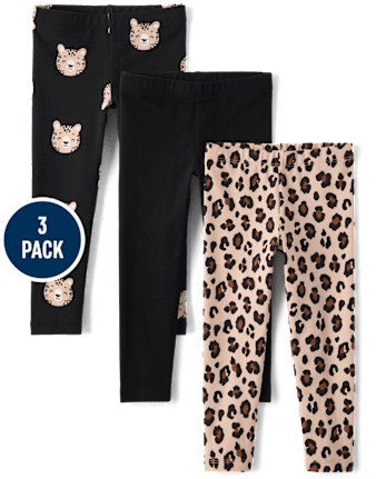 Toddler Girls Print Leggings 3-Pack