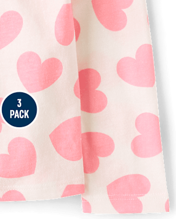 Toddler Girls Heart Flutter Top 3-Pack