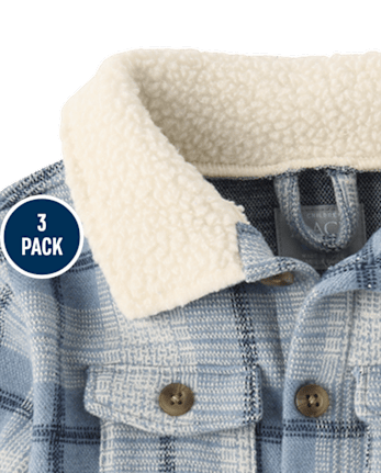 Baby Boys Plaid 3-Piece Outfit Set